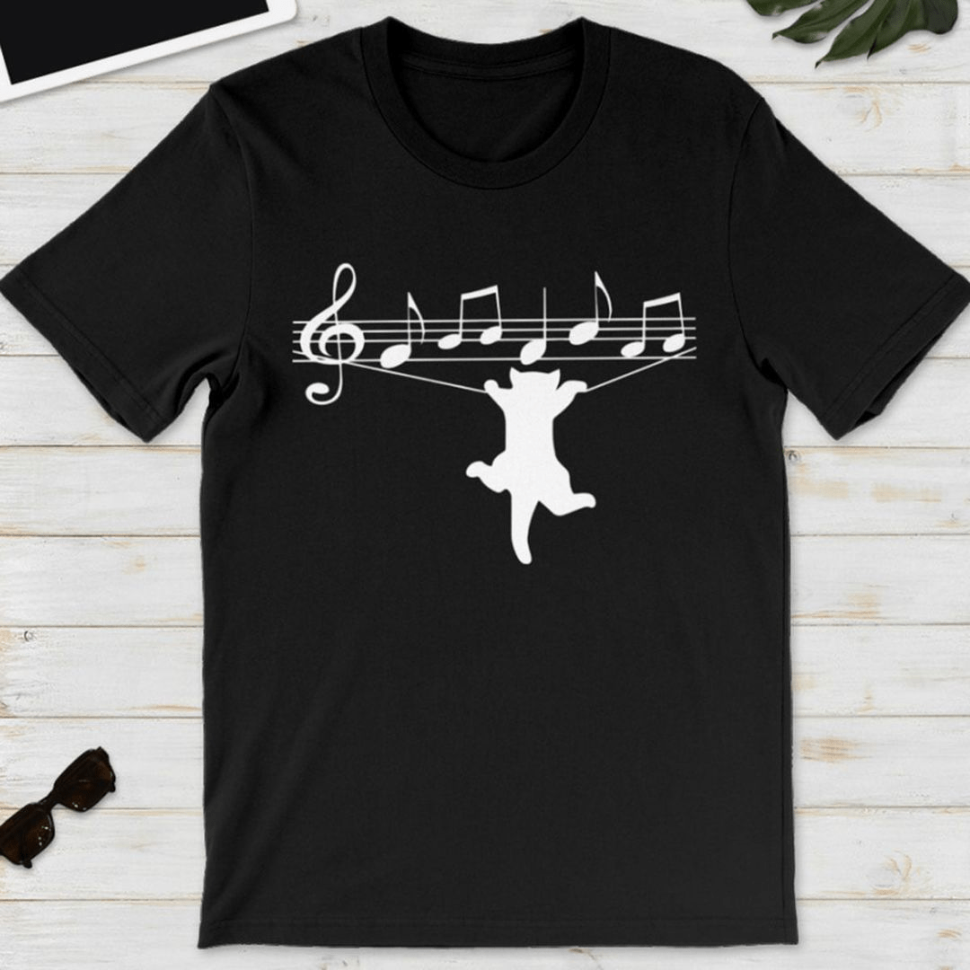 Funny Cat and Music Lover T-Shirt for Women and Men Gift Funny Cat and Music Lover T-Shirt for Women and Men Gift