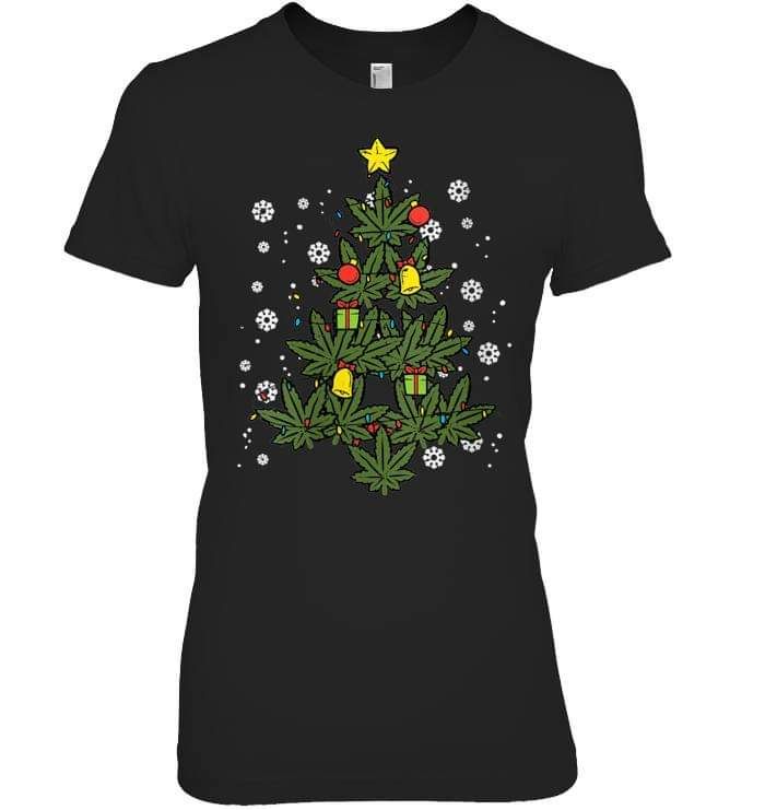 Funny Christmas Weed Pine Tree Shirt Funny Christmas Weed Pine Tree Shirt