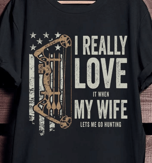 Funny Hunting Shirt for Men Who Love Hunting and Happy Wife Life