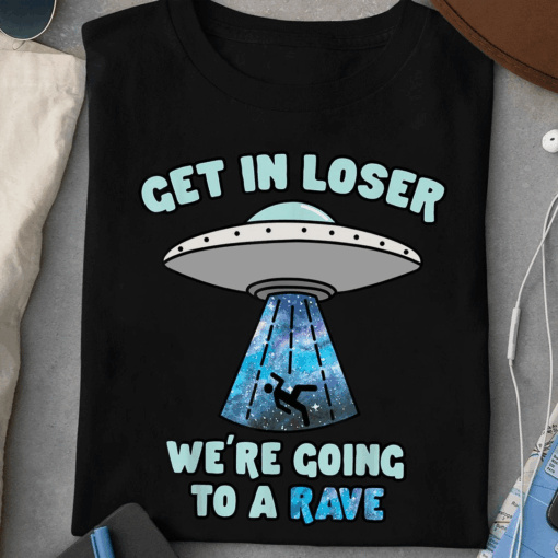 Funny UFO Alien Rave T-Shirt for Music Festival Party Lovers