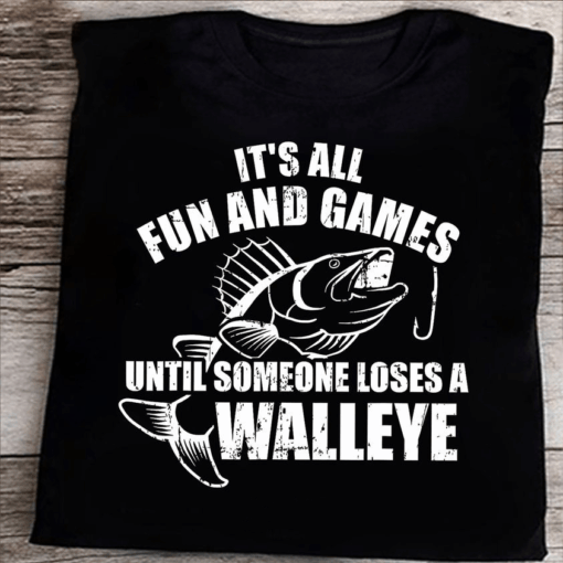 Funny Walleye Fishing T-Shirt for Men, Fun Fish Humor Tee Gift