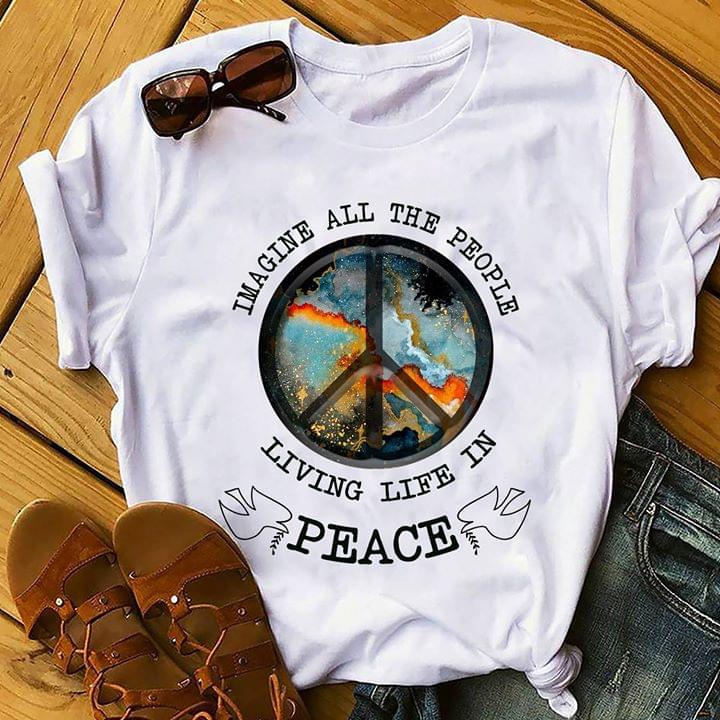 Galaxy Background Style Imagine All The People Living Life In Peace Shirt Galaxy Background Style Imagine All The People Living Life In Peace Shirt
