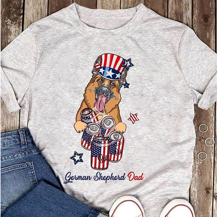 German Shepherd Dad And American Beer Shirt German Shepherd Dad And American Beer Shirt