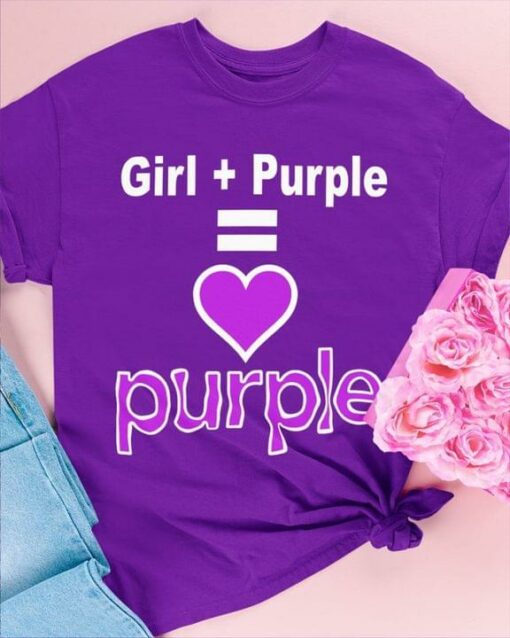Girl + Purple  Heart Purple Color Shirt