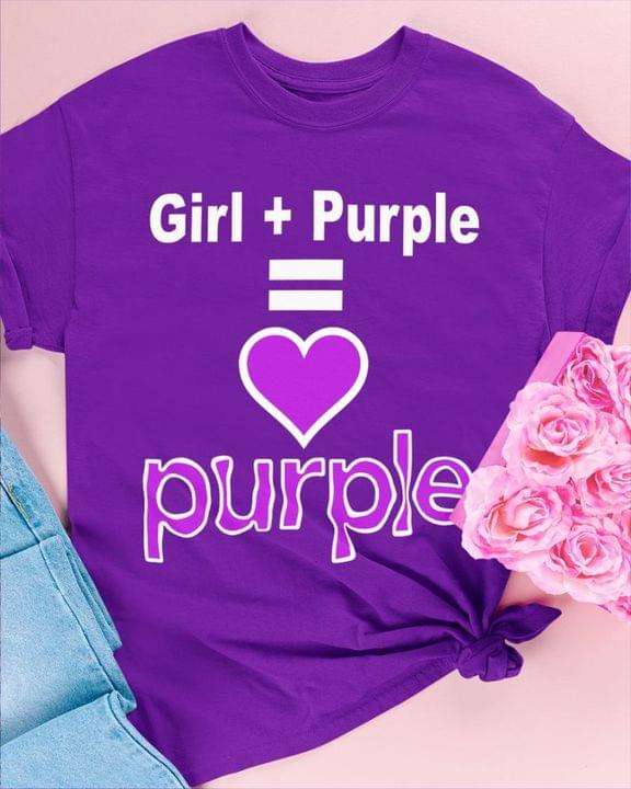 Girl + Purple Heart Purple Color Shirt Girl + Purple Heart Purple Color Shirt