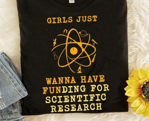 Girls Just Wanna Have Funding For Scientific Research Earth Microscope Magnet Clock Shirt