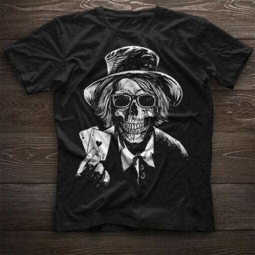 Glasses Cool Skull Poker Boi And Double Ace Playing Cards Shirt