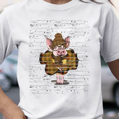Glasses Cute Dress Pinky Pig Girl Shirt