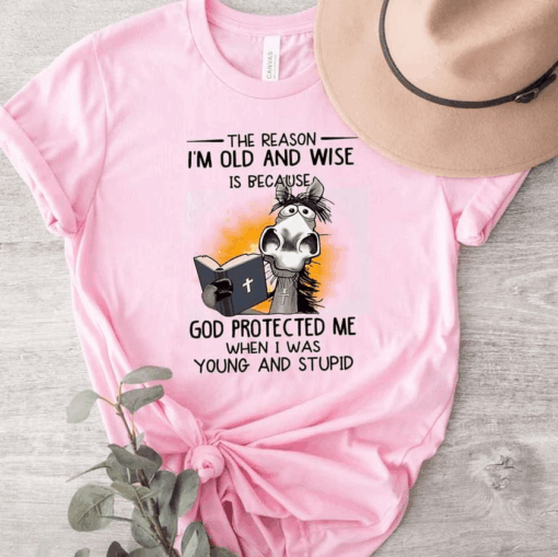 God Protected Me when I was Young, Christian Horse Girl T-Shirt