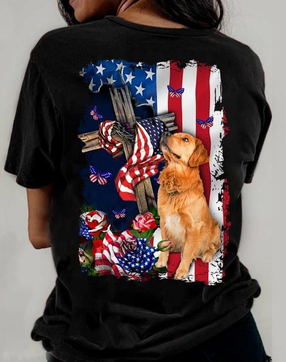Golden Dogs And America Flag Shirt Golden Dogs And America Flag Shirt