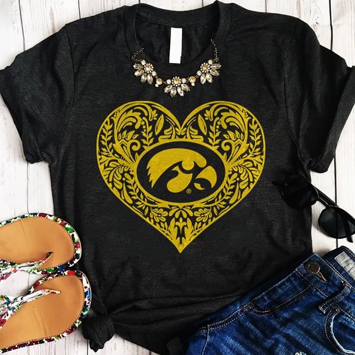 Golden Pattern Bird Head Shape Heart Shirt Golden Pattern Bird Head Shape Heart Shirt