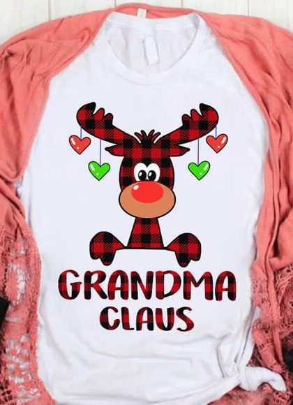 Grandma Claus Christmas Reindeer Family Shirt Grandma Claus Christmas Reindeer Family Shirt