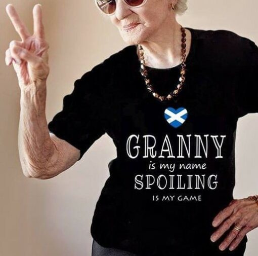 Granny Is My Name Spoiling Is My Game Scotland Flag Shirt