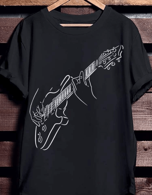 Guitar Player Simple Art T-Shirt