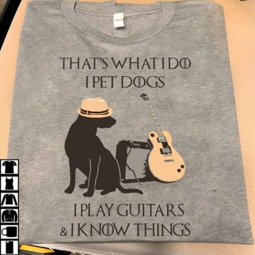 Guitarist And Pet Dog Art Style Play Guitar T-Shirt Sweatshirt Hoodie