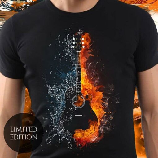 Guitarist The Fire And Water Guitar Shirt