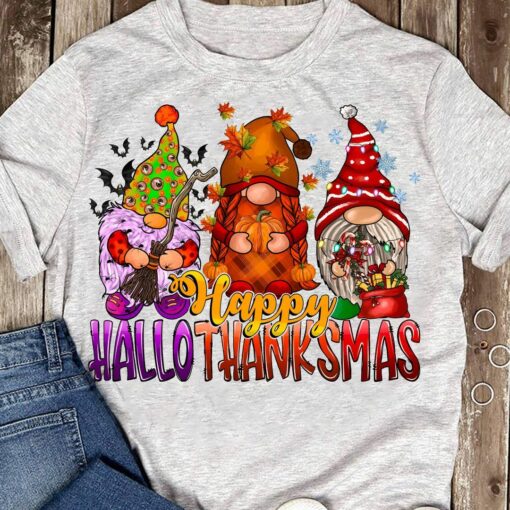 Happy Halloween Thanksgiving Christmas Holiday Garden Shirt