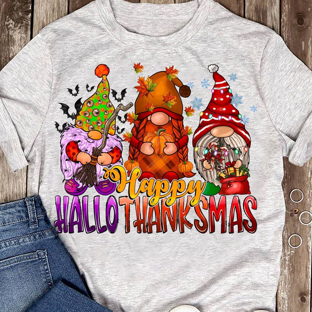 Happy Halloween Thanksgiving Christmas Holiday Garden Shirt Happy Halloween Thanksgiving Christmas Holiday Garden Shirt
