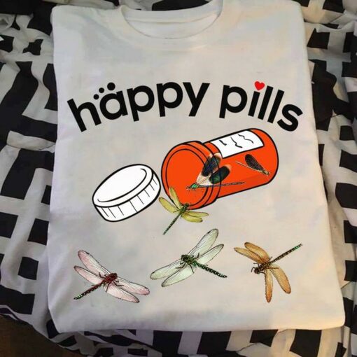 Happy Pills Beautiful Colorful Dragonflies Shirt