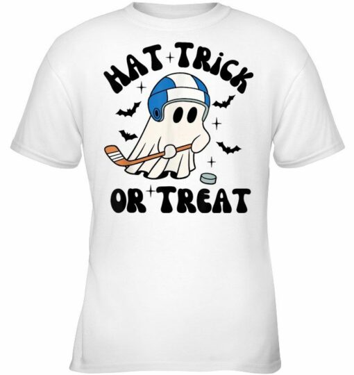 Hat Trick Or Treat, Hockey Ghost Halloween Shirt
