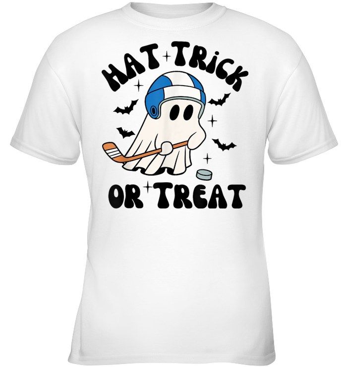 Hat Trick Or Treat, Hockey Ghost Halloween Shirt Hat Trick Or Treat, Hockey Ghost Halloween Shirt