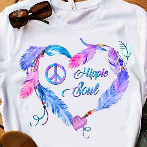 Hippie Soul Peace Logo Heart Shirt