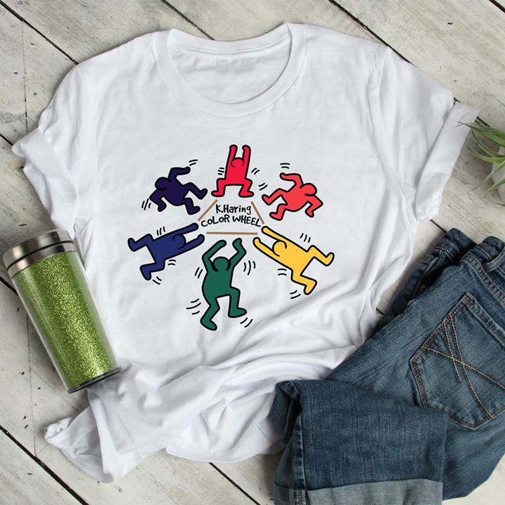 Human Feeling Circle K.Haring Color Wheel Shirt Human Feeling Circle K.Haring Color Wheel Shirt