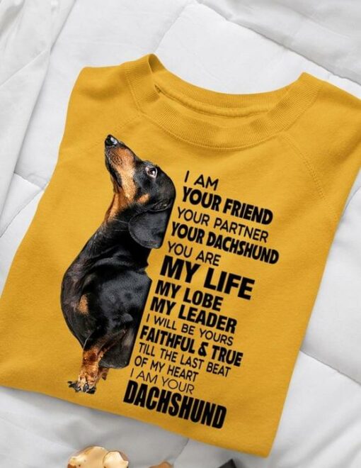 I Am Your Friend Partner Life Love Leader Heart Pet Dog Dachshund Shirt
